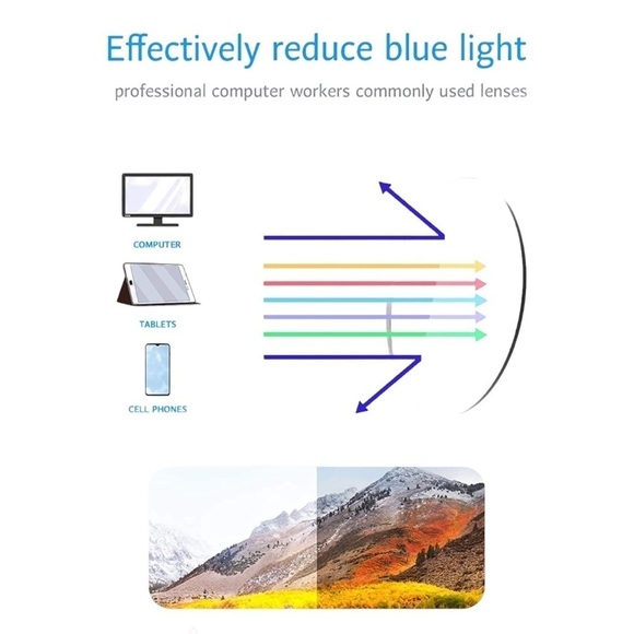 PWR VISION BLUE LIGHT BLOCKING GLASSES COMPUTER USE LIGHTWEIGHT FRAME EYEGLASSES - Picture 13 of 15